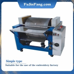 Embroidery factorys self use semi-automatic embroidery tablecloth hot melt adhesive large drum degumming machine