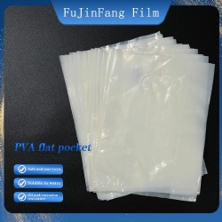 Safe, non-toxic, soluble in water for 5 to 15 seconds, resistant to oil, corrosion, and degradation. PVA water-soluble packaging flat bag